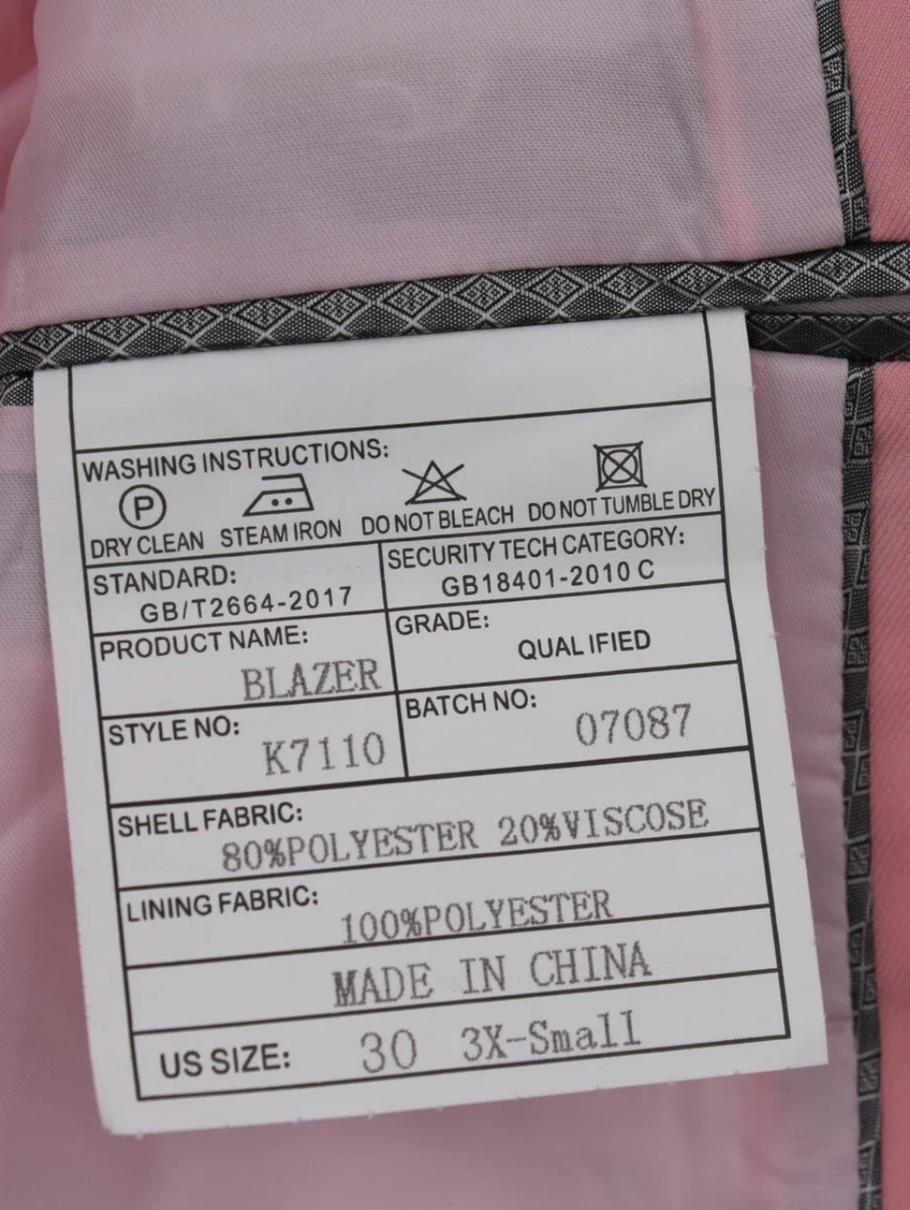 MOGU Pink Double Breasted 2-Piece Suit 30/29 Custom Cross Patches Prom Wedding
